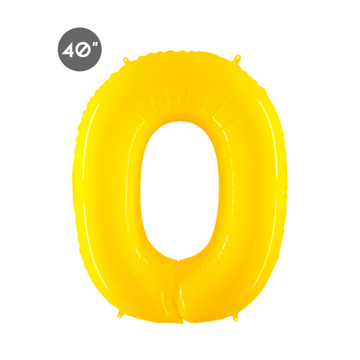 Jumbo Yellow Number 10 Foil Balloon - 9th Birthday Balloon & Anniversary Decorations
