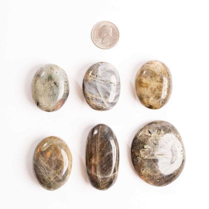 Labradorite, Orange/Pink Flash - Palms