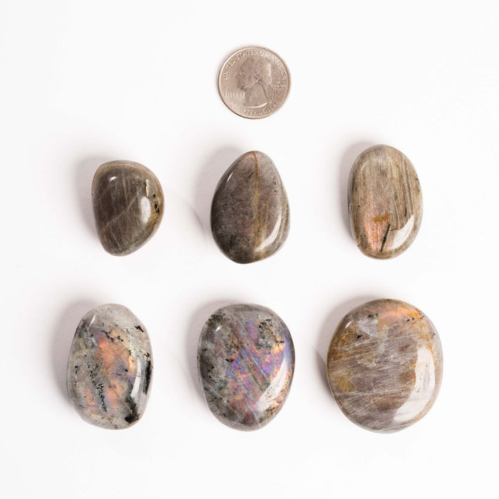 Labradorite, Orange/Pink Flash - Palms
