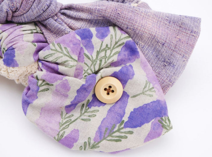 Lavender Floral Lace Bow Headband