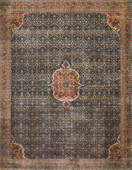 The Rug Corner Loloi II Layla Cobalt Blue / Spice