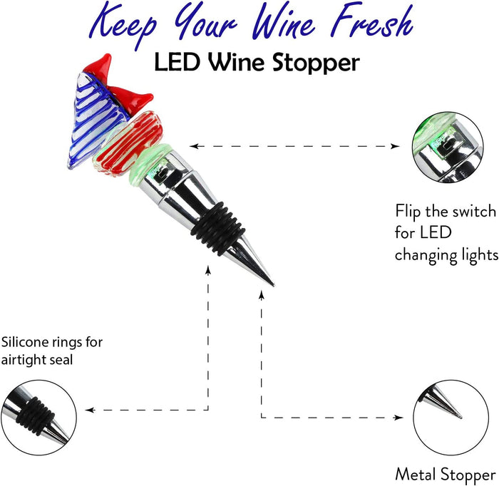 LED Sailboat Glass Wine Stopper