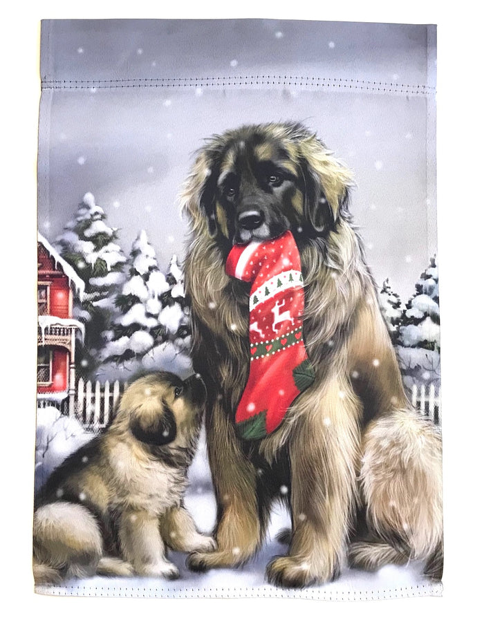 Leonberger & Pup Garden Flag - NEW