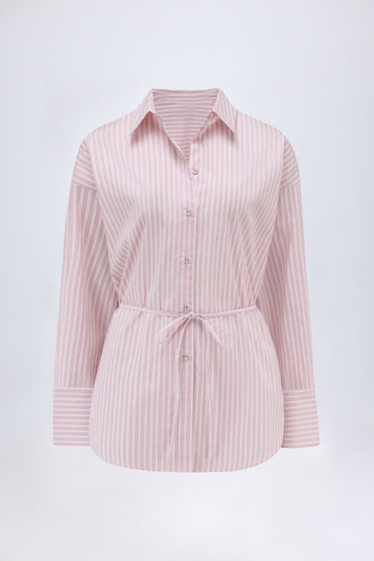 Oversized Shirt in Pink Stripe