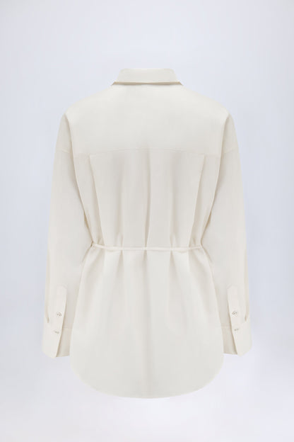 Oversized Cotton-Poplin Shirt in White