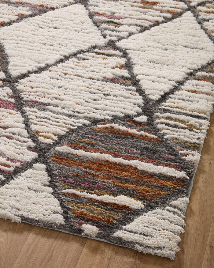 The Rug Corner Loloi Levitt Shag Ivory / Fiesta