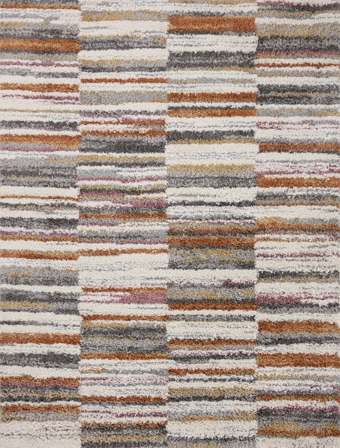 The Rug Corner Loloi Levitt Shag Ivory / Sunset
