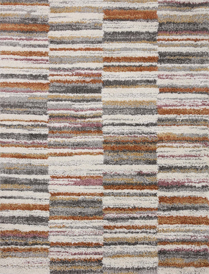 The Rug Corner Loloi Levitt Shag Ivory / Sunset