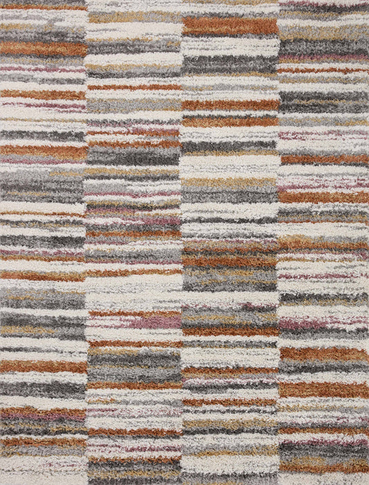 The Rug Corner Loloi Levitt Shag Ivory / Sunset