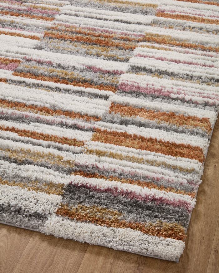 The Rug Corner Loloi Levitt Shag Ivory / Sunset