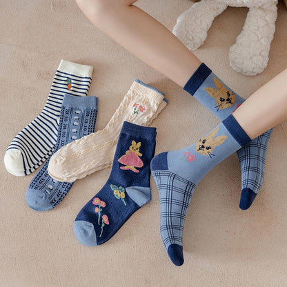 Lilyrhyme™ 5 Pairs Ladies Cute Socks