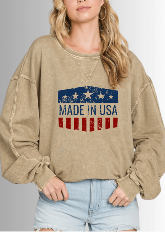 Made in USA Graphic All American Oversized Sweatshirt - RFE Marketing Ventures