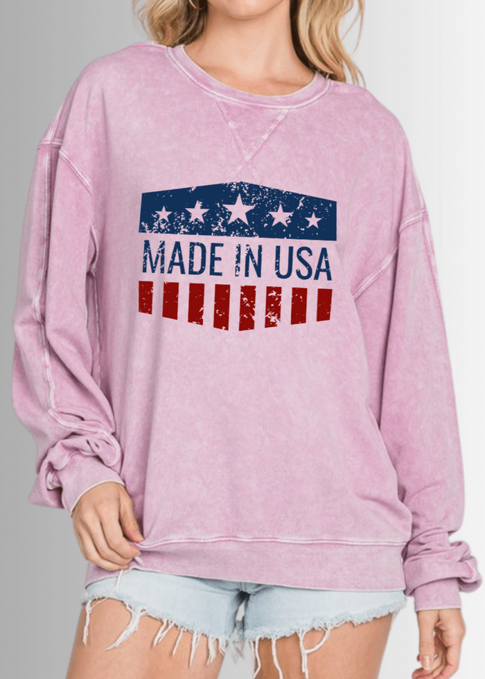 Made in USA Graphic All American Oversized Sweatshirt - RFE Marketing Ventures