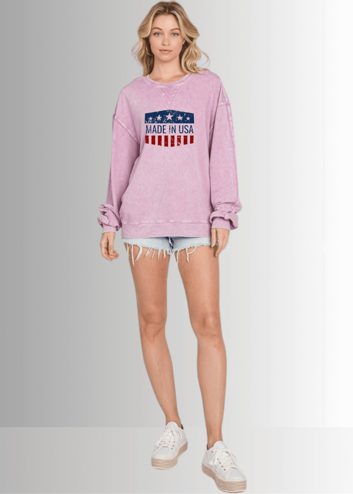 Made in USA Graphic All American Oversized Sweatshirt - RFE Marketing Ventures