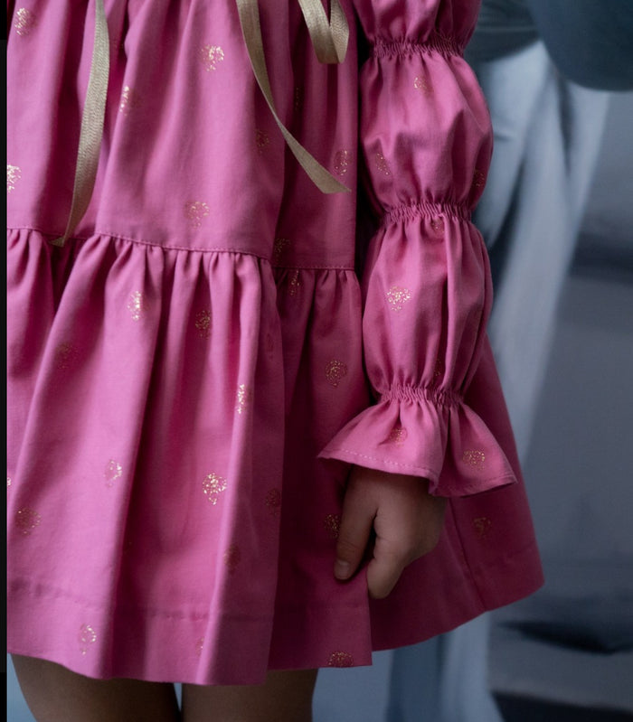 Margarate Glitter Pink Girl Dress