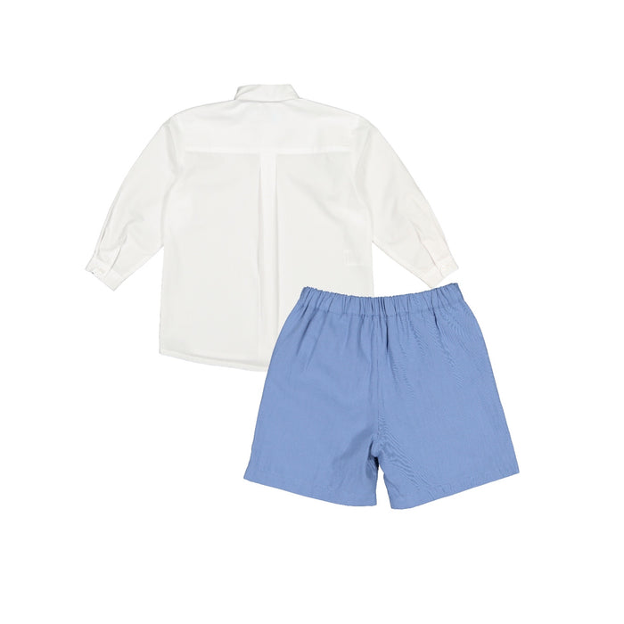 Martin Royal Blue and White 2-piece Shorts set