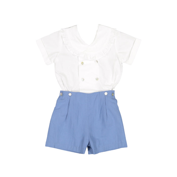 Martin Royal white and Blue Baby Boy 2-piece set