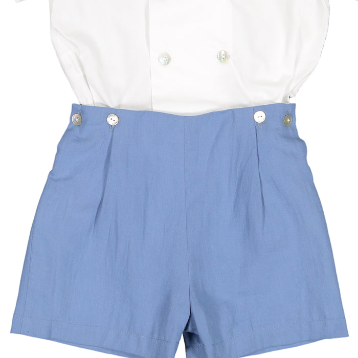 Martin Royal white and Blue Baby Boy 2-piece set