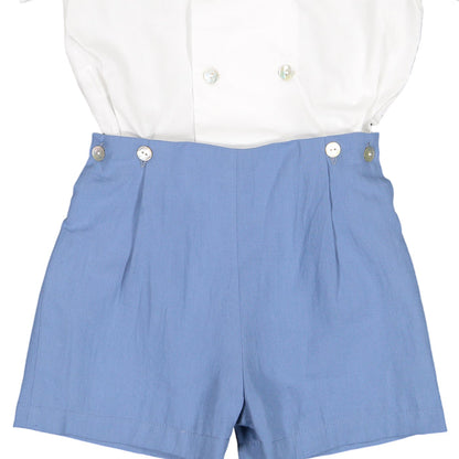 Martin Royal white and Blue Baby Boy 2-piece set