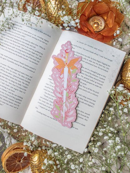 Meaggie Moos - Pink Faerie Fantasy Sword Bookmark