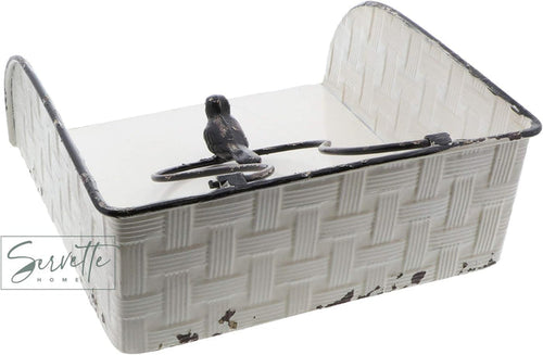 Metal Napkin Holder with Bird Weight
