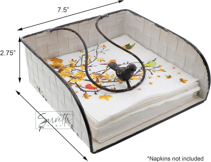 Metal Napkin Holder with Bird Weight