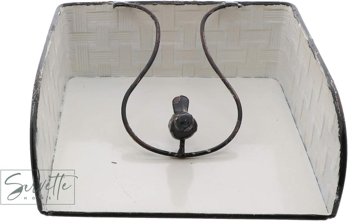 Metal Napkin Holder with Bird Weight