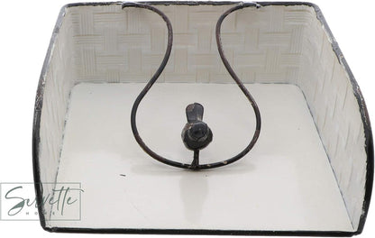 Metal Napkin Holder with Bird Weight