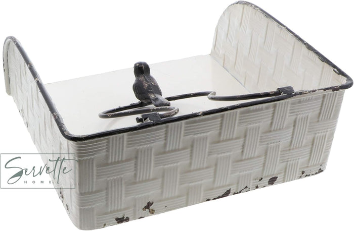 Metal Napkin Holder with Bird Weight