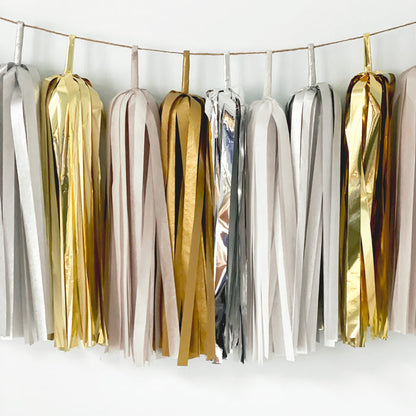 Metallic Bash Tassel Garland - Milestone Birthday, Graduation Party, Anniversary, Father's Day Decorations