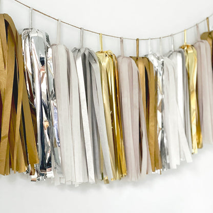 Metallic Bash Tassel Garland - Milestone Birthday, Graduation Party, Anniversary, Father's Day Decorations