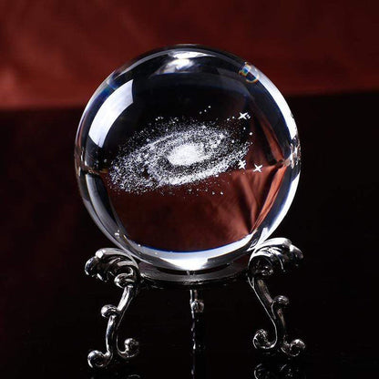 Gadget Gerbil 80mm with silver base Milky Way Galaxy Crystal Ball