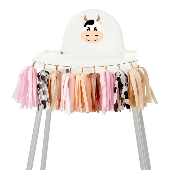 Moo Moo Cowgirl High Chair Garland