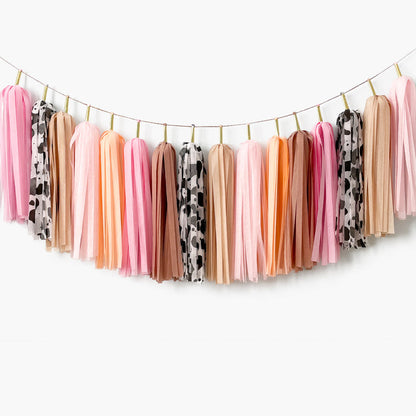 Moo Moo Cowgirl Tassel Garland - Girl Birthday Party - Nash Bash Backdrop - Let's go girl