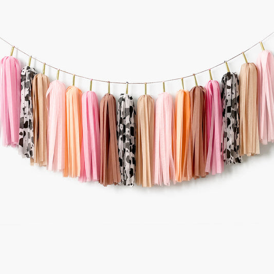 Moo Moo Cowgirl Tassel Garland - Girl Birthday Party - Nash Bash Backdrop - Let's go girl