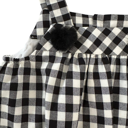 Nadia Black Gingham Pom Romper Bubble