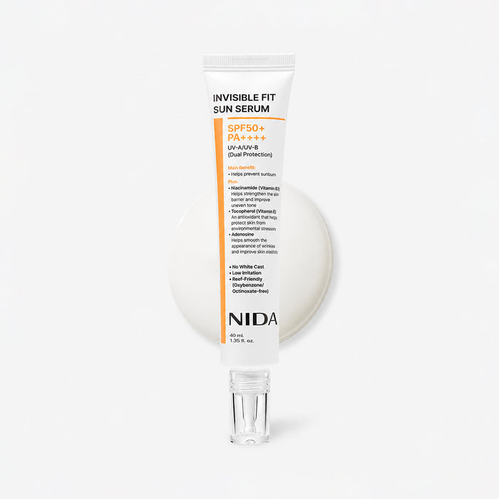 NIDA Invisible Fit Sun Serum - apsauginis veido serumas nuo saulės