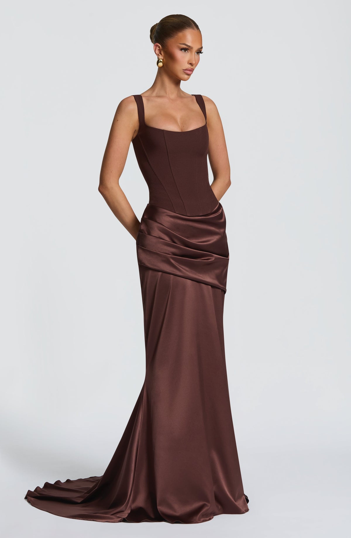 Nixie Corset - Plum Brown