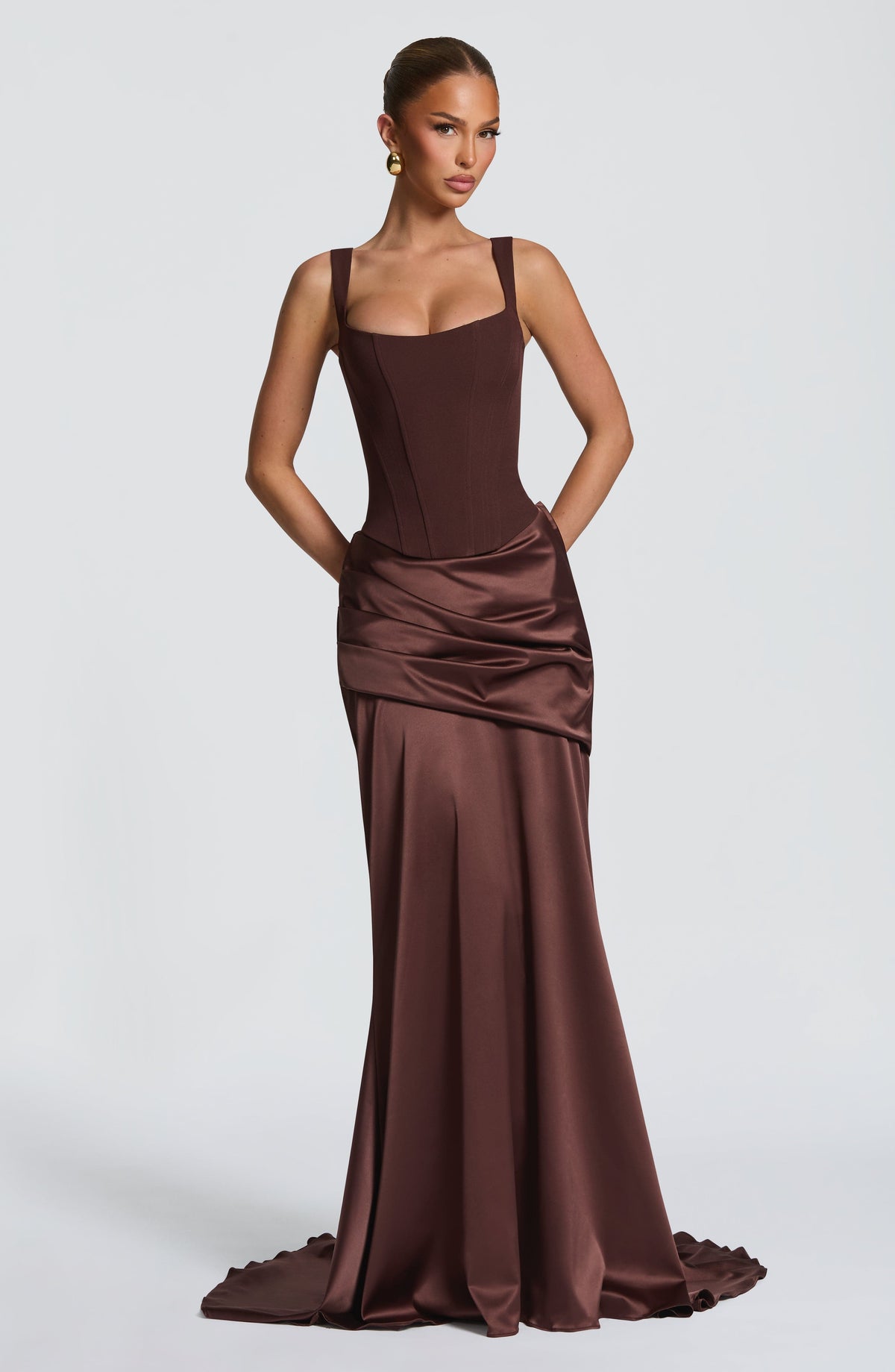 Nixie Corset - Plum Brown