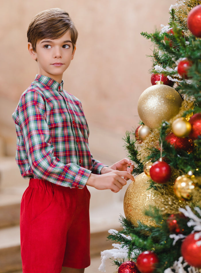 North Pole Tartan Boy Shorts Set