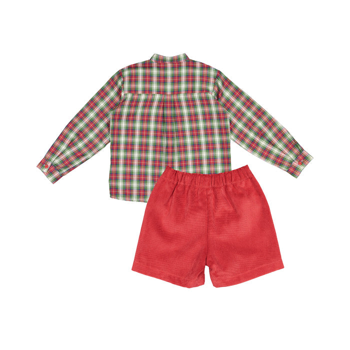 North Pole Tartan Boy Shorts Set