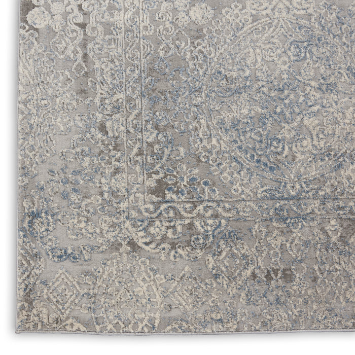 Nourison Home - Rustic Textures Ivory/Light Blue Area Rug Rust09