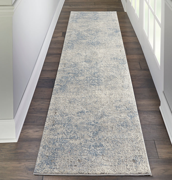 Nourison Home - Rustic Textures Ivory/Light Blue Area Rug Rust09