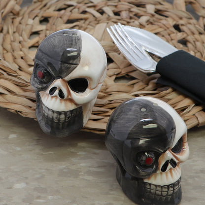 ceramic skull salt and pepper shakers