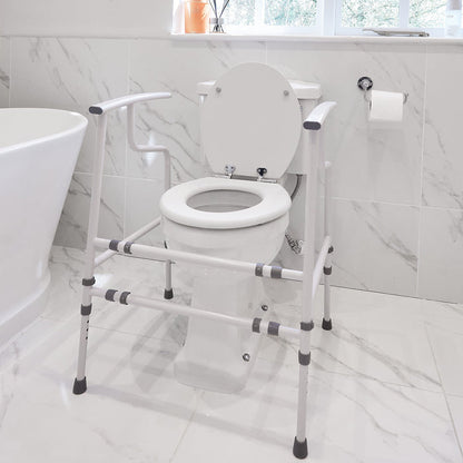 Image of NRS Nuvo Open Back Toilet Frame on a plain background.