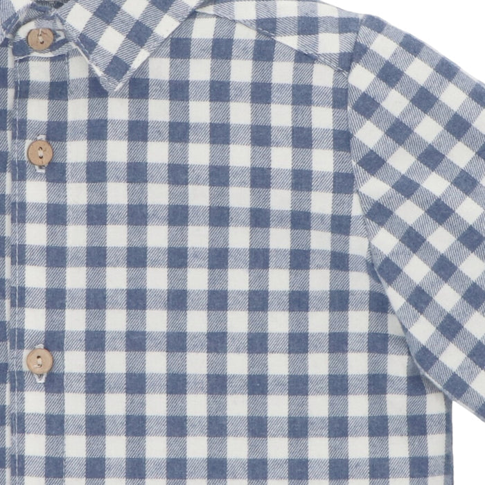 Nuit Blue Gingham Boy 2-pc Shirt set