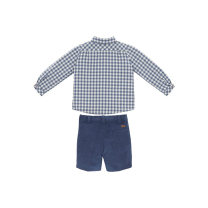 Nuit Blue Gingham Boy 2-pc Shirt set