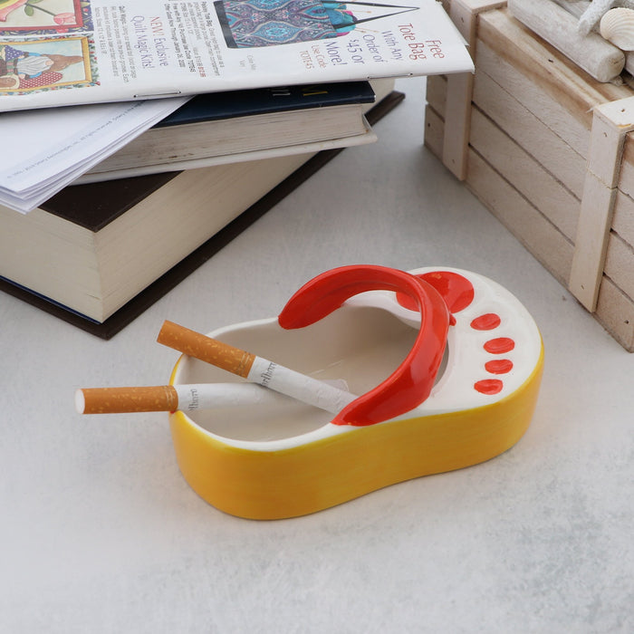 ceramic orange ashtray