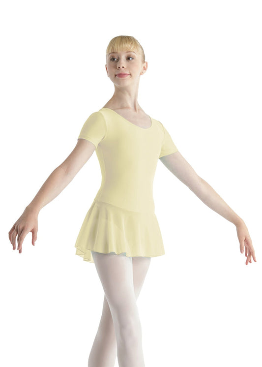 Ballet Rosa custom short sleeve dance dress in yellow