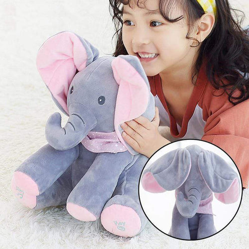 Gadget Gerbil Grey (Pink Ears) Peek A Boo Elephant Plush Toy